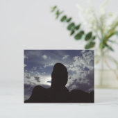 砂漠の岩シルエット:アーチ国立公園写真 ポストカード (スタンド正面)