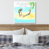 砂漠の島で混乱した魚のキャンバスおもしろいプリント キャンバスプリント (インサイチュ (寝室))