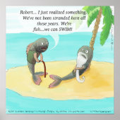 砂漠の島で混乱した魚のポスおもしろいター ポスター (正面)