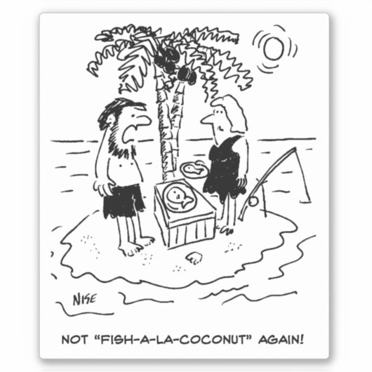 砂漠の島キャスタウェイカップルの漫画。 シール (正面)