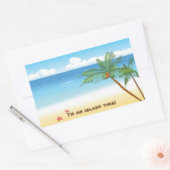 砂漠の島ステッカー 長方形シール (封筒)