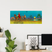 砂漠の情景コーヒーラベル ポスター (ホームオフィス)