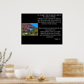 砂漠の教会と詩編23プリント ポスター (キッチン)