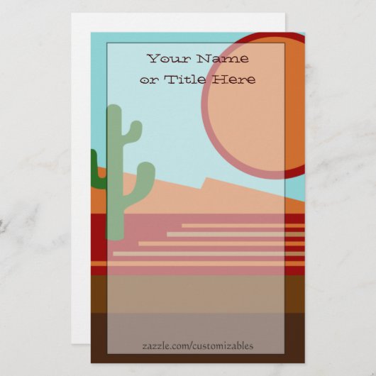 砂漠の文房具 便箋 (正面/裏面)