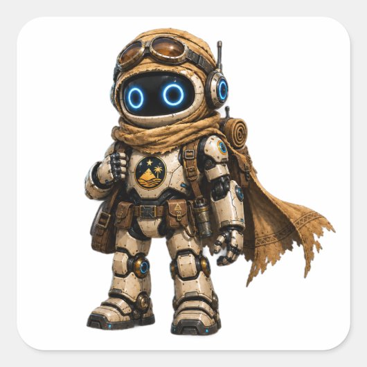 砂漠の旅人ロボット探検家 スクエアシール (正面)