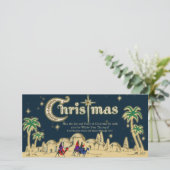 砂漠の旅行者フラットクリスマスグリーティングカード シーズンカード (スタンド正面)