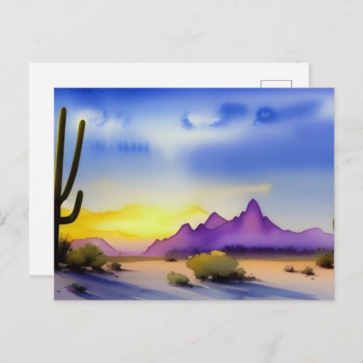 砂漠の日の出の風光明媚な水の色はがき ポストカード (正面/裏面)