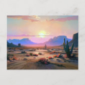 砂漠の日の出絵を描の霞カラフル雲 ポストカード (正面)