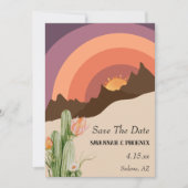 砂漠の日没の目的地の結婚式の日付を保存 セーブザデート (正面)