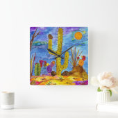 砂漠の時計 スクエア壁時計 (ホーム)