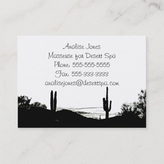 砂漠の景色 名刺 (裏面)