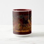 「砂漠の暑さ」オーストラリア先住民スタイルマグカップ マグカップ (中央)