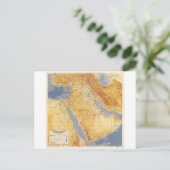 砂漠の暴風雨計画の地図(1991) ポストカード (スタンド正面)