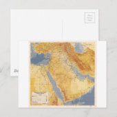 砂漠の暴風雨計画の地図(1991) ポストカード (正面/裏面)