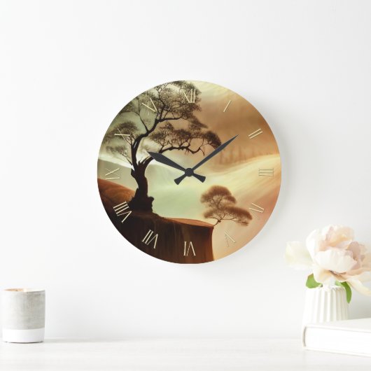 砂漠の木々の風景 ラージ壁時計 (ホーム)
