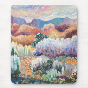 砂漠の栄光カッコいいと横向カラフルき絵画の マウスパッド