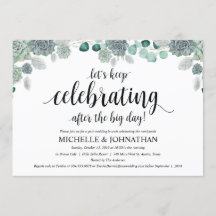 砂漠の植物の結婚式のブランチの招待状カード