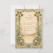 砂漠の植物をモチーフにしたラスティックな結婚式 出欠カード (正面)