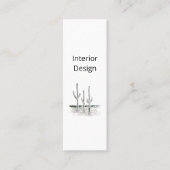 砂漠の植物体サボテンQRコードミニマルモダンリスト スキニー名刺 (正面)