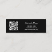 砂漠の植物体サボテンQRコードミニマルモダンリスト スキニー名刺 (裏面)