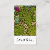 砂漠の植物多肉植物サボテンのインテリアデザイン 名刺 (正面)