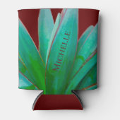 砂漠の植物性の多肉性の赤パーソナライズされた 缶クーラー (正面)