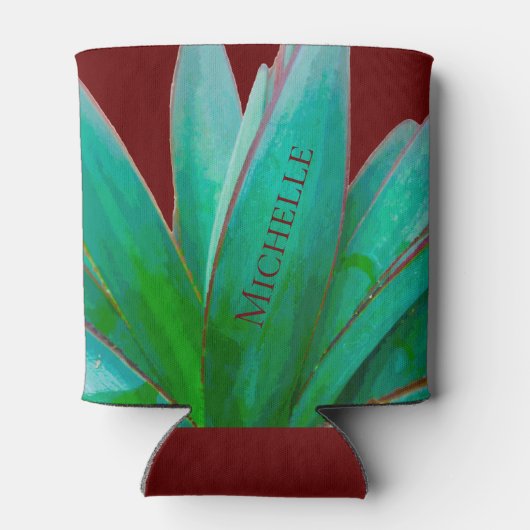 砂漠の植物性の多肉性の赤パーソナライズされた 缶クーラー (裏面)