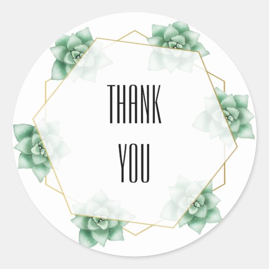 砂漠の極上多肉植物のウェディング ラウンドシール (正面)