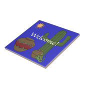 砂漠の歓迎された挨拶-南西ヘビのユーモア タイル (側面)