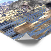 砂漠の池に立つディメトロドン ポスター (角)