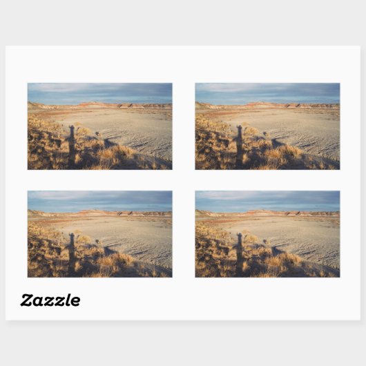 砂漠の波:石化された森林国立公園の写真 長方形シール (シート)