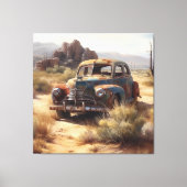 砂漠の無人車 キャンバスプリント (正面)