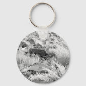 砂漠の玄武岩の溶岩黒と白の写真 キーホルダー (正面)