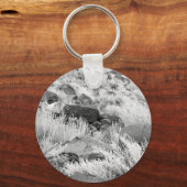 砂漠の玄武岩の溶岩黒と白の写真 キーホルダー (正面)