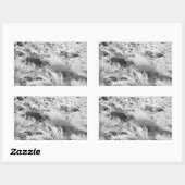 砂漠の玄武岩の溶岩黒と白の写真 長方形シール (シート)