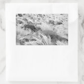 砂漠の玄武岩の溶岩黒と白の写真 長方形シール (バッグ)