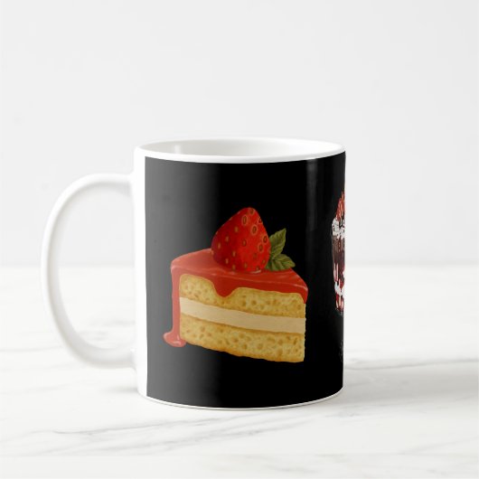 砂漠の甘いケーキとアイスクリーム。 コーヒーマグカップ (左)
