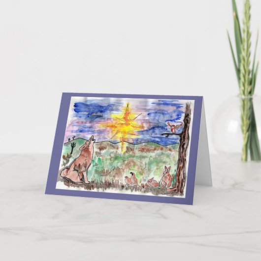 砂漠の生き物のクリスマス シーズンカード (正面)