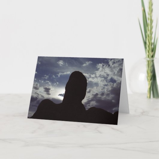 砂漠の石のシルエット: アーチの国立公園の写真 カード (正面)