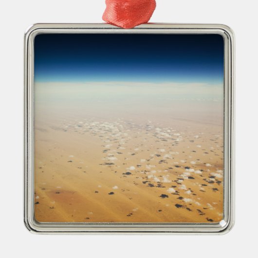 砂漠の空中写真 メタルオーナメント (正面)