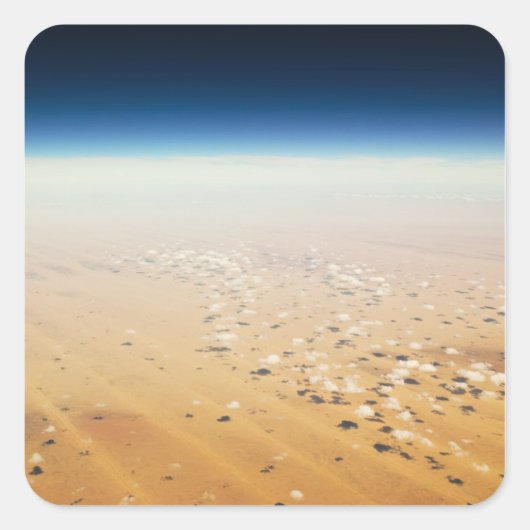 砂漠の空中景色 スクエアシール (正面)