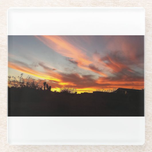 砂漠の空 ガラスコースター (正面)