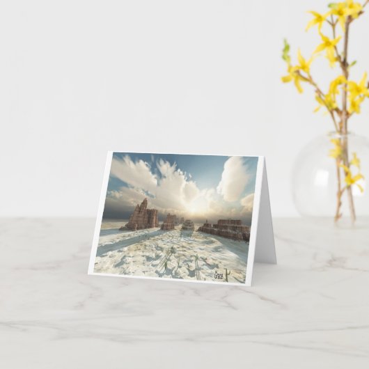 砂漠の素晴らしさNotecard カード (黄色い花)