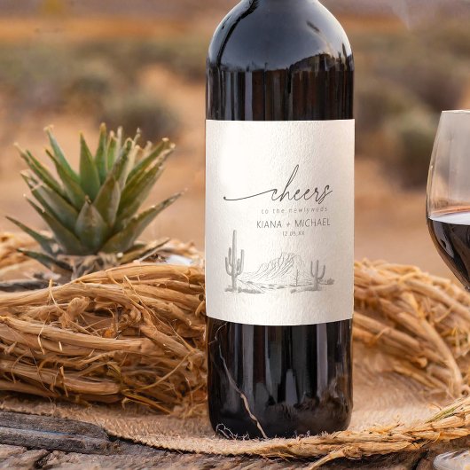 砂漠の結婚景色アイボリーID1019 ワインラベル