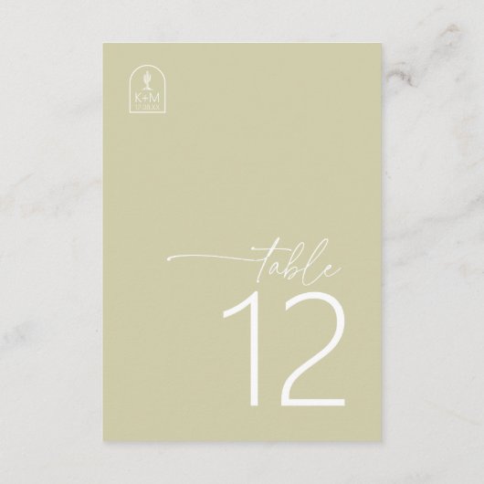 砂漠の結婚Vibesのテーブル番号Sage ID1019 招待状 (裏面)