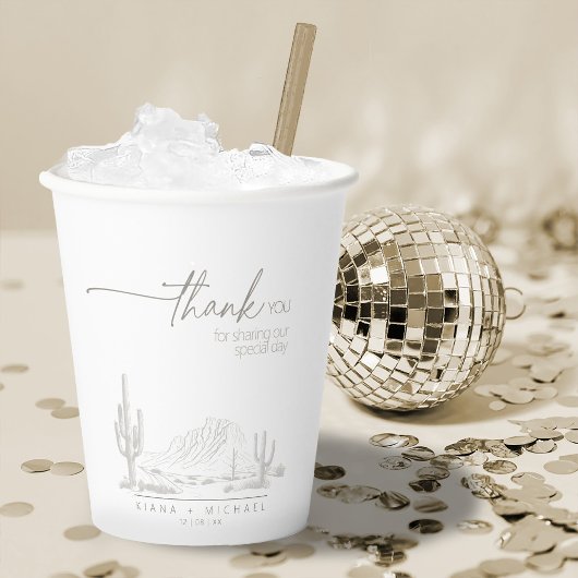 砂漠の結婚Vibes's Thank You Landscape ID1019 紙コップ