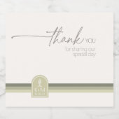 砂漠の結婚Vibes's Thank You Sage Green ID1019 スパークリングワインラベル (シングルラベル)