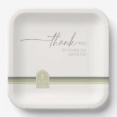 砂漠の結婚Vibes's Thank You Sage Green ID1019 ペーパープレート (正面)