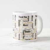 砂漠の色の多言語感謝Word Cloud Mug ジャンボコーヒーマグカップ (正面右)