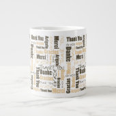 砂漠の色の多言語感謝Word Cloud Mug ジャンボコーヒーマグカップ (正面)